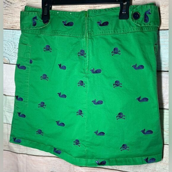 Libertine Skulls & Whales Bright Green Skirt Navy Blue Embroidered Junio… - Picture 3 of 4